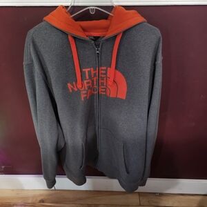 The North Face Gray and Orange Hoodie